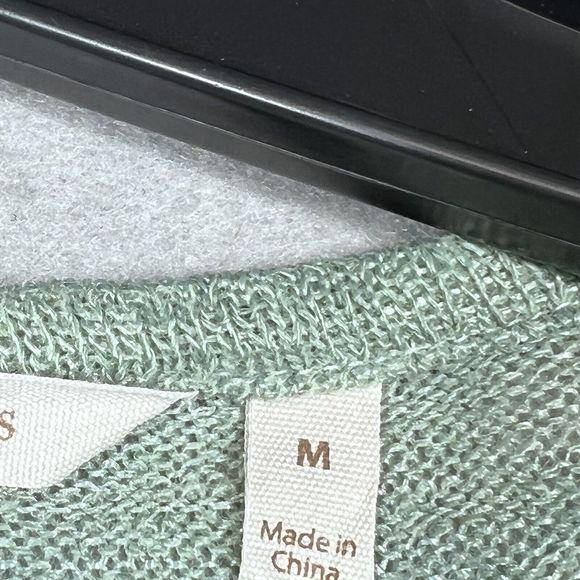 Soft Surroundings Sweater Womens Size Medium Green Sage 1/2 Zip Pullover - Picture 11 of 13